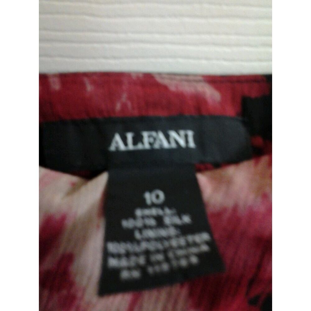 Y2K ALFANI Skirt, women's sz 10,pleated, floral 100% silk career,pleated EUC - Picture 3 of 4